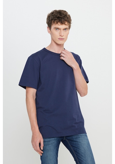 Regular Fit Normal Kesim Bisiklet Yaka %100 Pamuk Lacivert Tişört Navy Regular Fit Normal Kesim Bisiklet Yaka %100 Pamuk Lacivert Tişört Navy