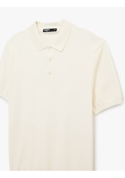 Koton Regular Fit Kol Detaylı Düğmeli Polo Yaka Kısa Kollu Triko Tişört Beyaz 6sam70005ht Beyaz Koton Regular Fit Kol Detaylı Düğmeli Polo Yaka Kısa Kollu Triko Tişört Beyaz 6sam70005ht Beyaz
