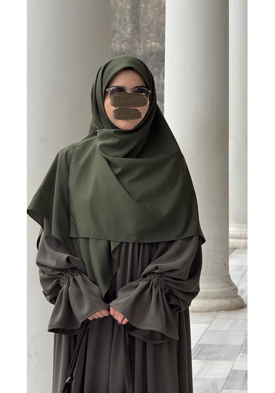 Qalortex Scarf Pamuklu Organik Modal Eşarp-haki