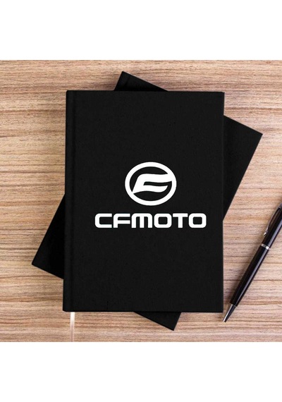 Cfmoto Logo White Siyah Çizgisiz Kanvas Defter