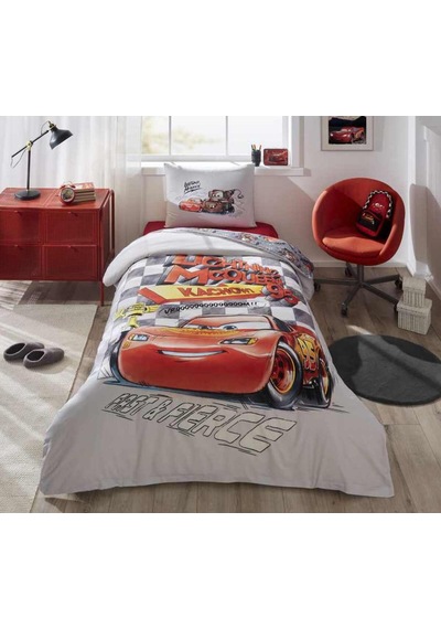 Özdilek Disney Nevresim Takımı Ranforce Tek Kişilik Gri Cars Fast