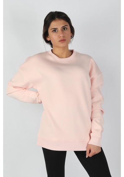 Kadın Sıfır Yaka Baskılı Sweatshirt 001