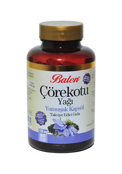 Balen Çörekotu Yağı Yumuşak Kapsülü 1380 MG 80 Çörek Otu Soft Gel