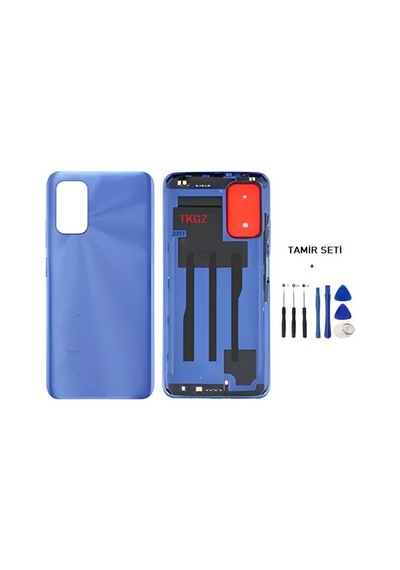 Xiaomi Redmi 9t Full Kasa Arka Kapak Yan Tuş Takımı Mavi - Tamir Seti