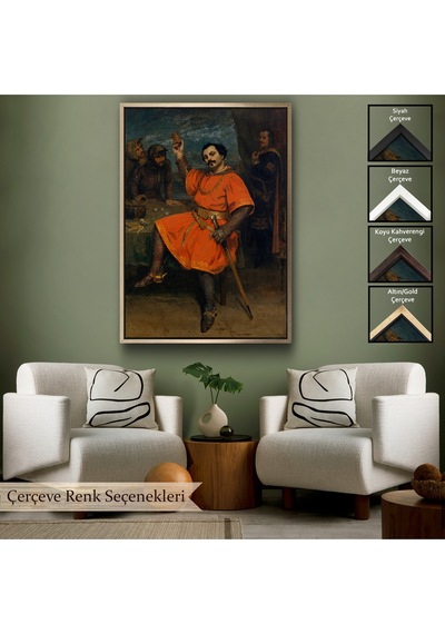 Çerçeveli Gustave Courbet - Louis Gueymard Şeytan Robert Rolünde Tablo-7356