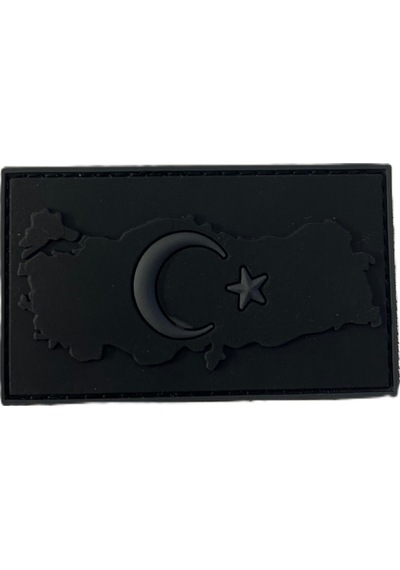 Single Sword Plastik Patch Harita Bayrak Siyah Çok Renkli