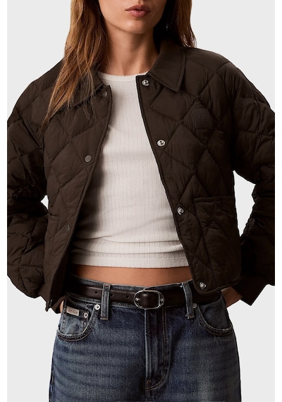 Calvin Klein Kapitoneli Regular Fit Çıtçıt Düğmeli Mont Lv047g509gto2 Bayan Mont Lv047g509g To2 Kahve