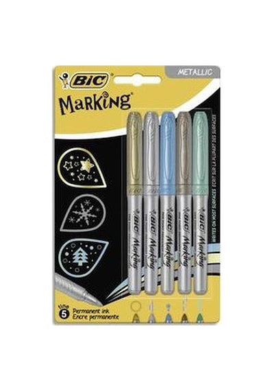 Metallic Kalıcı Markör 5'li Set, Yüksek Kalite İle