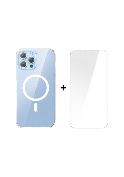 Baseus Crystal Apple Uyumlu iPhone  13 Pro Magsafe Silikon Kılıf+ekran Koruyuc