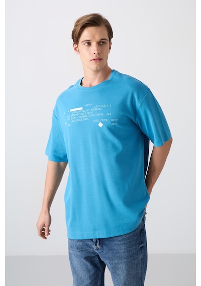 Tommy Life Petrol Mavi Pamuklu Kalın Yumuşak Dokulu Oversize Fit Baskılı Erkek T-shirt - 88326 Petrol Mavi Tommy Life Petrol Mavi Pamuklu Kalın Yumuşak Dokulu Oversize Fit Baskılı Erkek T-shirt - 88326 Petrol Mavi