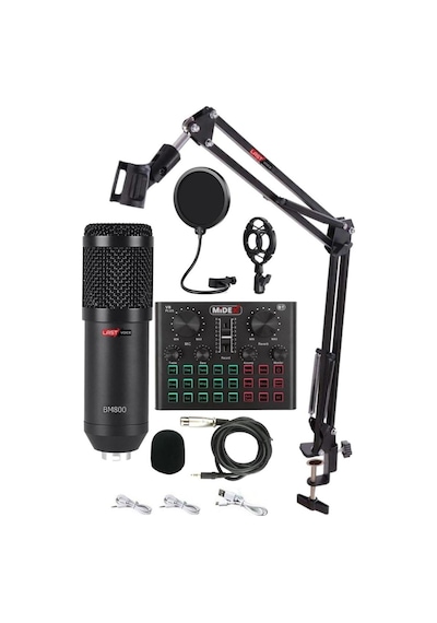 Lastvoice Bm800 Live Set Efektli Ses Kartı Mikrofon Stand Kayıt Canlı Yayın Seti Pc Ve Telefon