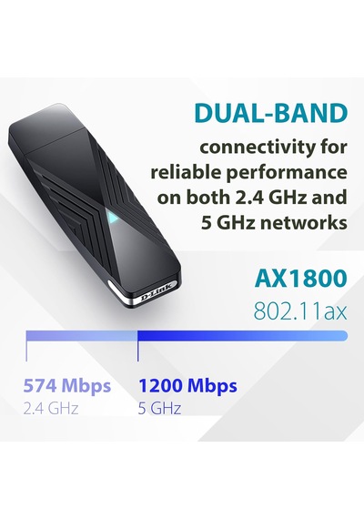 D-link Dwa-x1850 Kablosuz Ax1800 Wi-fi 6 Dual Band Usb 3.0 Adaptör