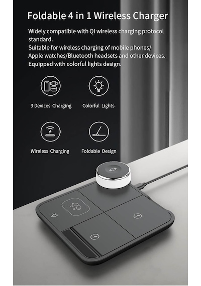 Wıreless Charger 4 In 1-siyah / 7069