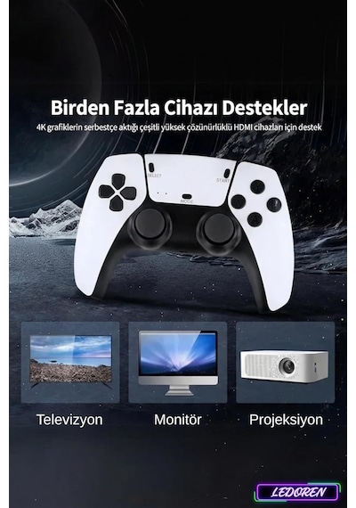 L'edoren M15 4k Hd Emuelec Retro Game Stick Atari Oyunları +20000 Oyunlu Konsol Nostalji Standart İle Uyumlu