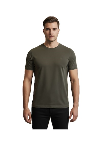 Lacaton 26-3330 Normal Beden Bisiklet Yaka T-shirt Haki Haki