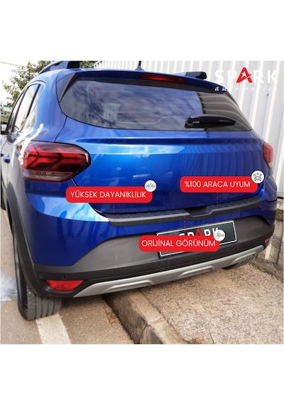 Dacia Sandero 2021- Yılı Ve Sonrası Uyumlu Arka Tampon Eşiği Mat Siyah