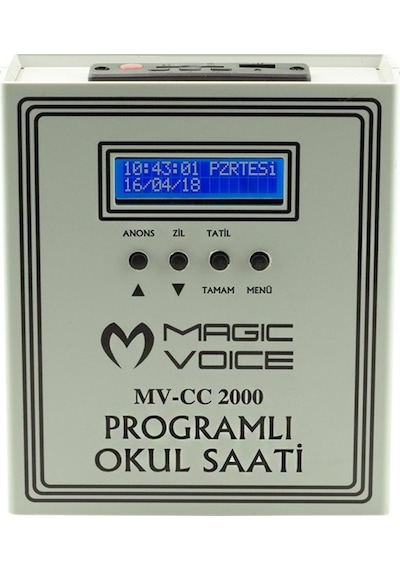 MAGICVOICE MV-CC2000 USB DUVAR TİPİ PROG AKILLI DIGITAL OKUL ZİL SAATİ (6 MELODİLİ) ÇAN TAKILABİLİR