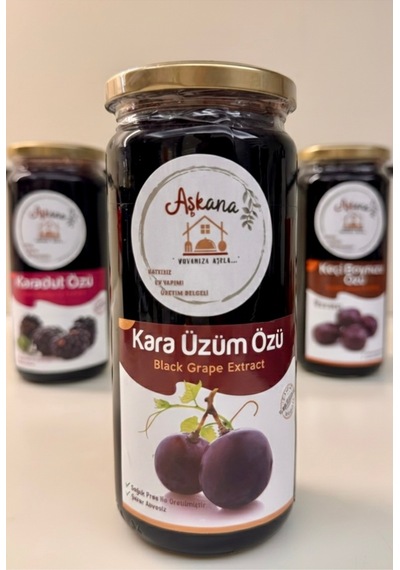 Katkısız Kara Üzüm Özü, 640 G,şekersiz,soğuk Pres İle Üretim,%100 Kara Üzüm