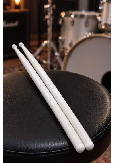 Midex Gfk-901wh Pro 5a Profesyonel Kırılmaz Baget Fiber Karbon Drumsticks Beyaz Renk Davul Bateri Bageti