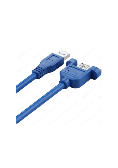 Panel Tipi Vidalı Usb 3.0 Dişi-Erkek Uzatma Kablosu-30Cm