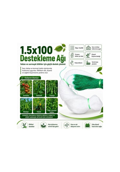 Sunup Sn-38879 Bitki Tırmanma Ağı 1.5x100 M Yeşil