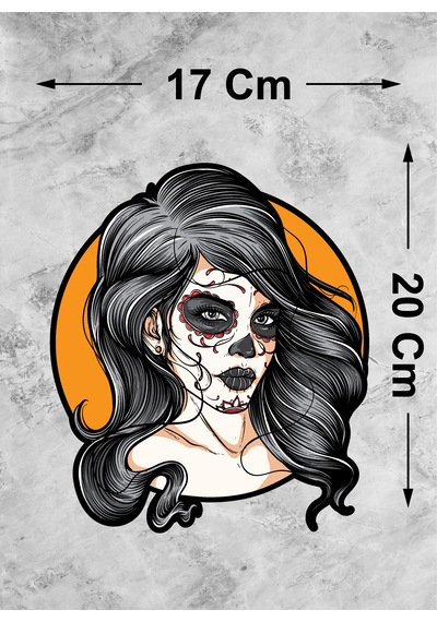 Gotic Girl Sticker - Gotik Kız Sticker - Araba Oto Motosiklet Karavan Cam Laptop Bavul Sticker - 00159 20x17 Cm