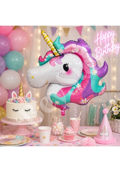 Unicorn Folyo Balon Çok Renkli