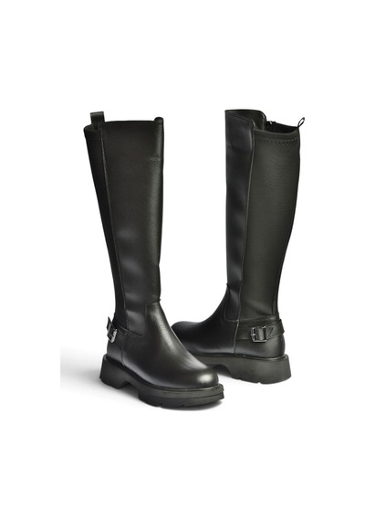 Fox Shoes Z361701009 Siyah Arkası Dalgıç Kumaş Streç Kadın Çizme