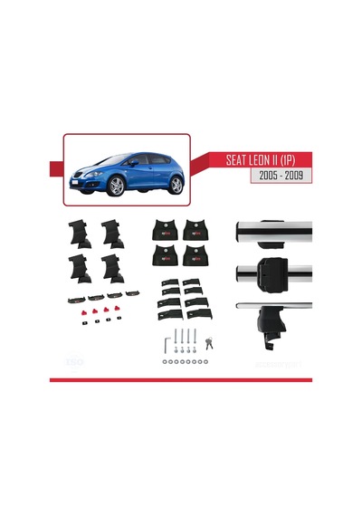 Seat Leon Iı 1p 2005-2009 Arası İle Uyumlu Ace-4 Ara Atkı Tavan Barı Gri
