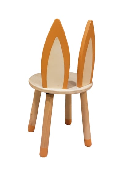 Woodnjoy Wood & Joy Doğal Ahşap Renkli Çocuk Sandalye Tilki Turuncu