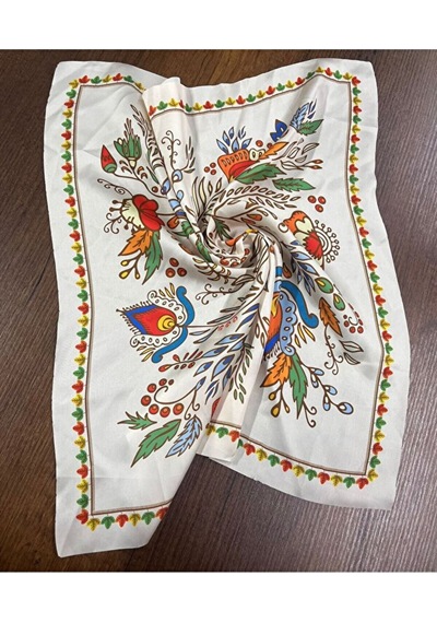 Tarzını Seç Desenli Fular Bandana Estacraft Beyaz