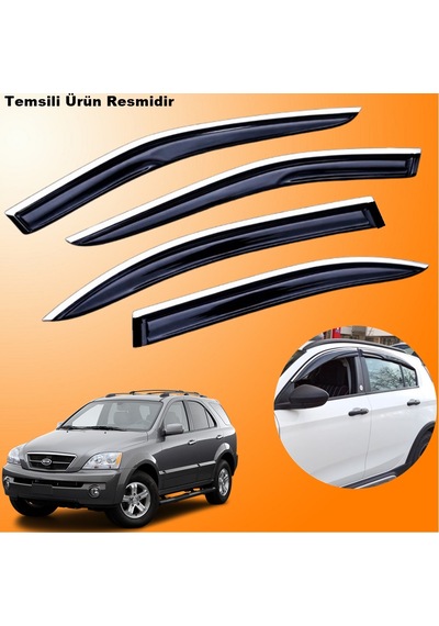 Kia Sorento Mügen Cam Rüzgarlığı Abs Krom Nikelajlı Cam Rüzgarlığı 2002-2010 Arası 4 Lü Set