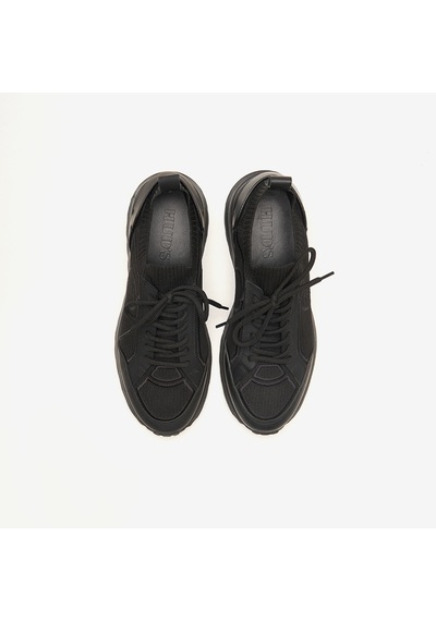 Siyah Sneaker Erkek 24314 Huds Triko Nakış
