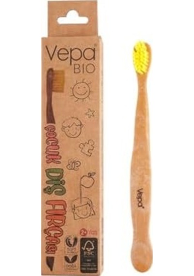 Vepa Bio Ahşap Çocuk Diş Fırçası Kraft Kutu Açık Ahşap