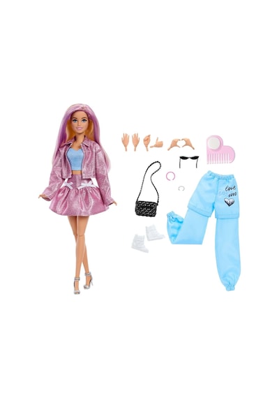 Jnc61 Barbie Deluxe Style Fashion Build Up Doll And Accessories 10pcs Mixed