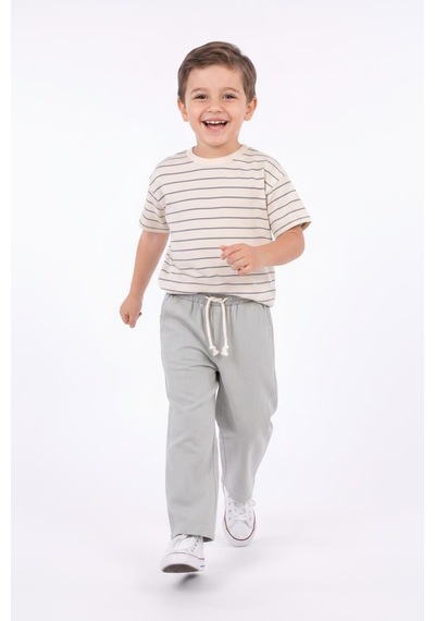 Miababy Müslin Pantolon Süprem Tişört 2li Takım Taş
