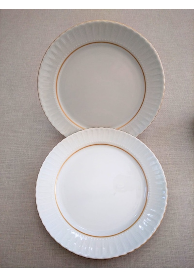 Kütahya Porselen Servis Tabağı 25 Cm Yaldızlı Gold 12 Adet