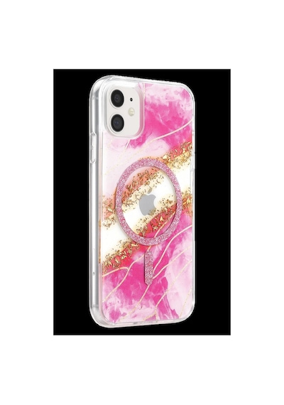 Onegif Apple Uyumlu iPhone 11 Lotus Simli Magsafe Kapak - Pembe