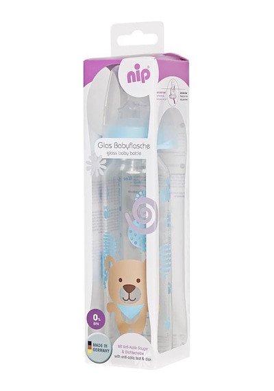 Nip 250 Ml Cam Biberon Erkek 0-6 Ay - Mavi Standart