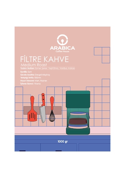 Filtre Kahve 1kg Çekirdek Kahve Taze Kavrulmuş