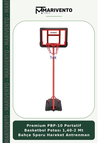 Premium Pbp-10 Portatif Basketbol Potası 1,40-2 Mt Bahçe Sporu Hareket Antrenman