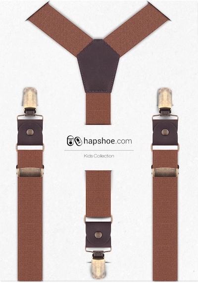 Hapshoe Ayarlanabilir Klipsli Taba Çocuk Kemer Pantolon Askısı Taba