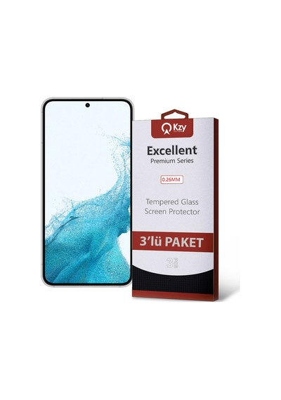 Samsung Galaxy S22 ile Uyumlu Kırılmaz Cam Ekran Koruyucu Ekonomik 3'lü Paket