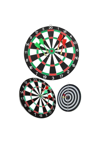 Çift Taraflı Dart Tahtası Ve 4 Adet Metal Uçlu Ok 30 CM Bullseye