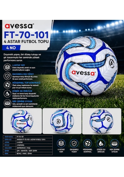 Avessa Ft-70-101 Futbol Topu No4 Mavi