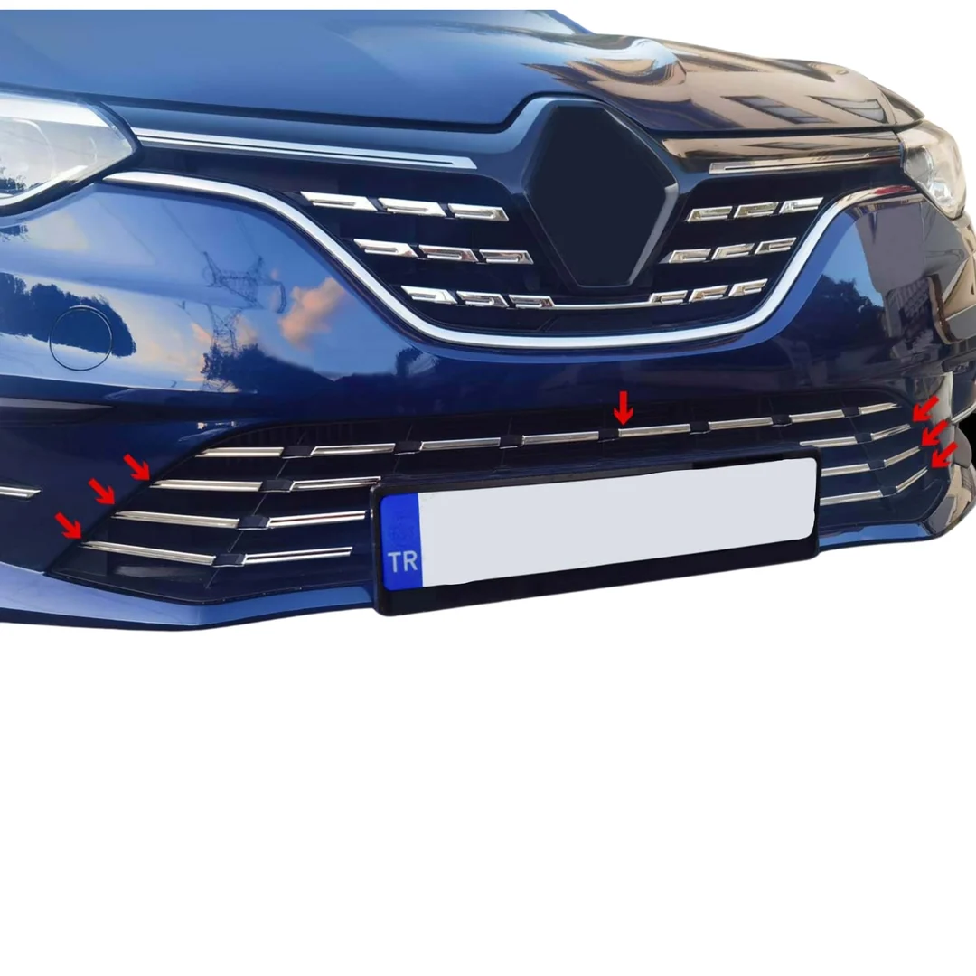 Renault Megane 4 Ön Tampon Alt Çıta - Krom 7 Parça 2021 Ve Sonrası, Hb/sd