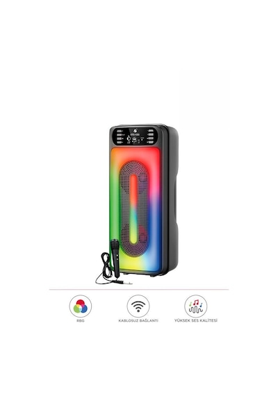 Torima KTS-1555 Mikrofonlu RGB Ledli Taşınabilir Bluetooth Hoparlör