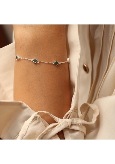 Yeşil Yonca Bileklik 718538 Silver Gümüş