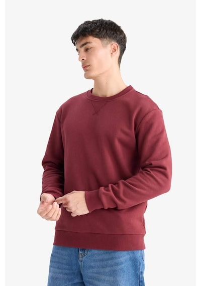 Defacto Regular Fit Bisiklet Yaka Basic Düz Kalın Sweatshirt T3777az25aubr194 Bordo