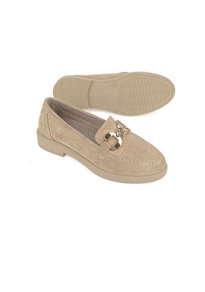 Ziya, Kadın Hakiki Deri Loafer Ayakkabı 161359z706 Bej 161359z706 340
